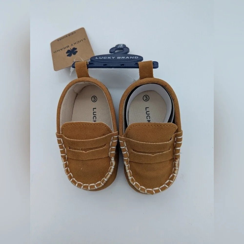NWT Lucky Brand Baby Size 3 (6-9 months) Tan Shoes/Loafers/Slippers/Moccasins